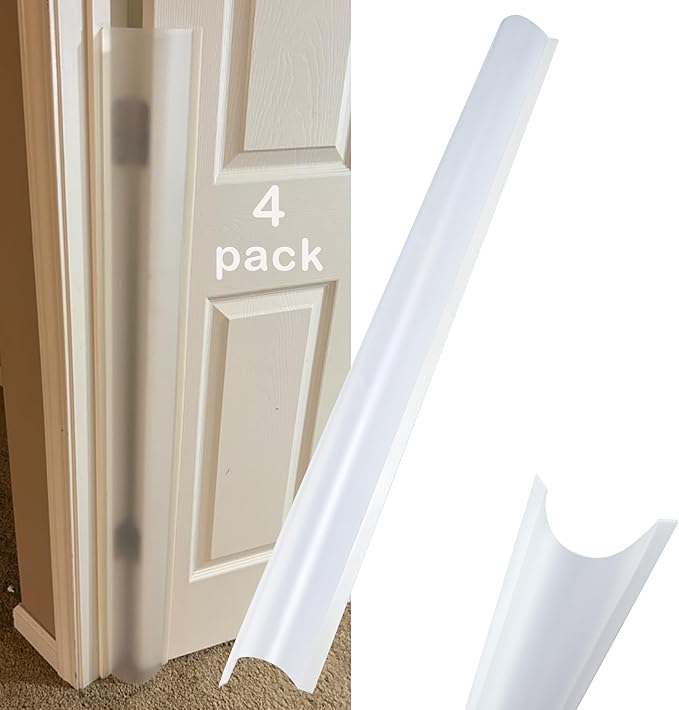 4PCS Baby Proofing Door Finger Pinch Guard Clear Door Jam Shield for Child Safety Finger Pinch Protector Hinge Protectors for Kids