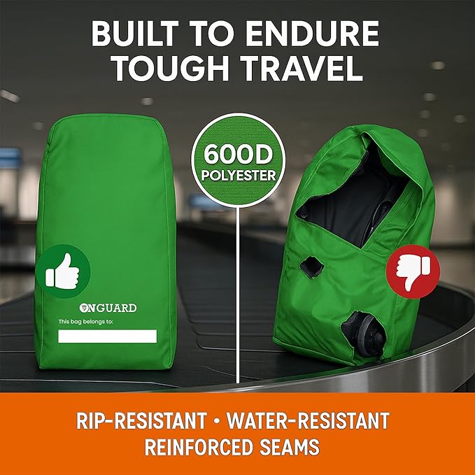 ONGUARD Waterproof Single and Double Stroller Bag for Airplane - Travel Stroller Cover for Air Travel and Storage - Gate Check Bag Backpack- Baby Airplane Essentials - Green