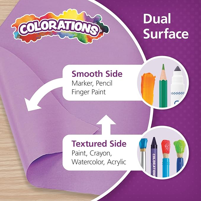 Colorations DSPU Dual Surface Paper Roll, Purple, 36" x 1000' (1 Roll)