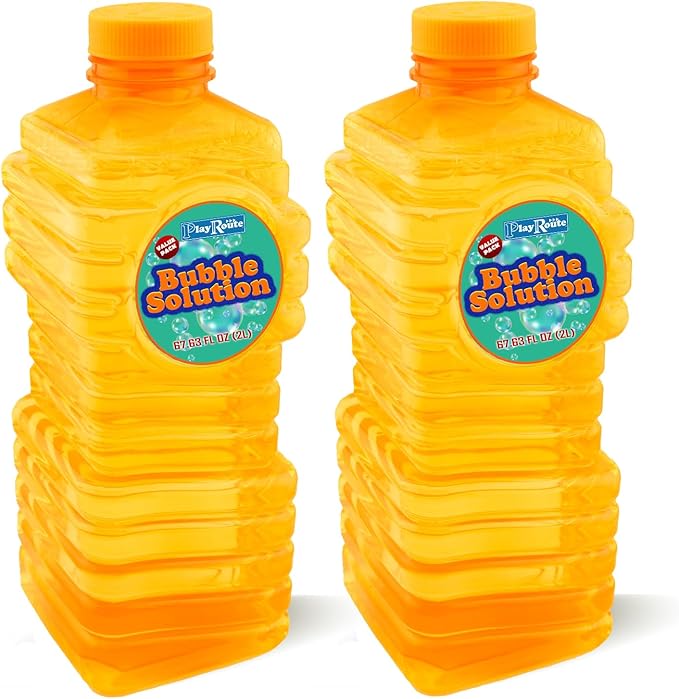 Bubble Solution | Bubbles Refill Solution 4L/136oz. | 2-Pack Ready to Use Solution for Bubble Machines & Other Bubble Blower Toys for Toddlers & Kids | Easy Grip Bulk Bottle