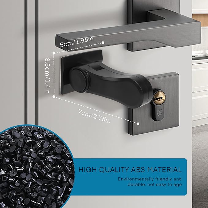 Child Proof Door Lever Lock - 3 Pack - Door Locks for Kids Safety - Door Knob Child Proof - Baby Proofing 3M Adhesive - Door Handle Child Proof - Baby Safety Locks for Toddlers - Black