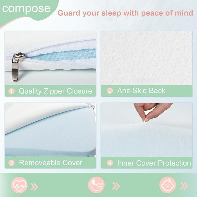 Bassinet Mattress Topper, Gel Memory Foam Mattress with Removable Cover Fit for Baby Delight Beside Me Dreamer Bassinet (32.5" x 20"), Waterproof Breathable Soft Bassinet Mattress