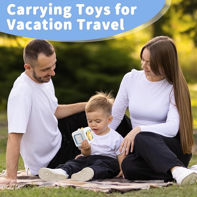 Busy Cube Toys for 1 Year Old, Montessori for 1+ Year Old, Travel Toys for Toddlers 1-3, Learning Fine Motor Skills| Birthday Gifts for 12 Months +