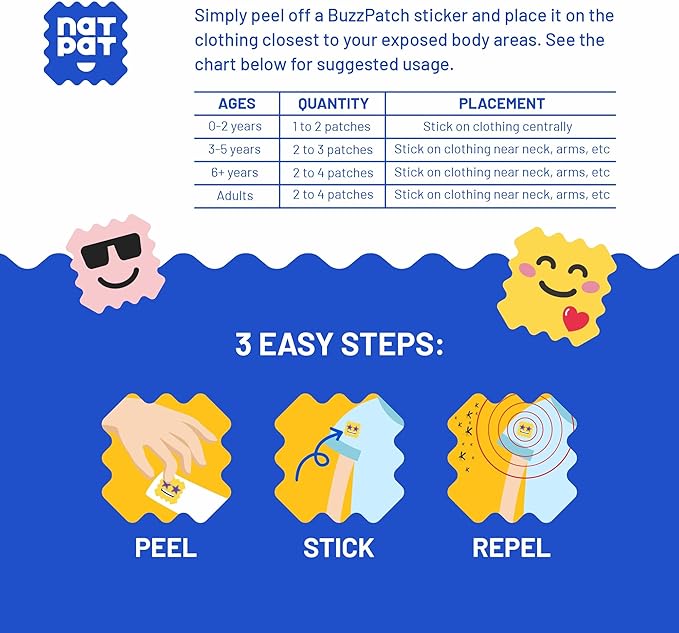 BuzzPatch Mosquito Patch Stickers for Kids (60 Pack) - All Natural, Plant Based Ingredients, Non-Toxic, DEET Free, Citronella Essential Oil Insect Patches, for Toddlers, Babies, Children (2)