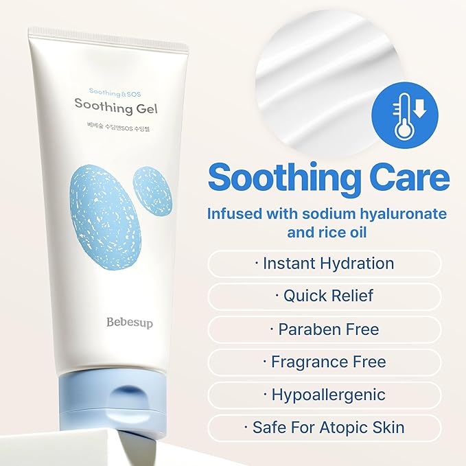 BEBESUP- 베베숲 Instant - Cooling Relief Baby Soothing Gel | Korean Skincare for Sensitive & Atopic Skin 3-Sec Cooling Effect Clinically Tested Hypoallergenic Dermatologist Approved 6.76 fl oz