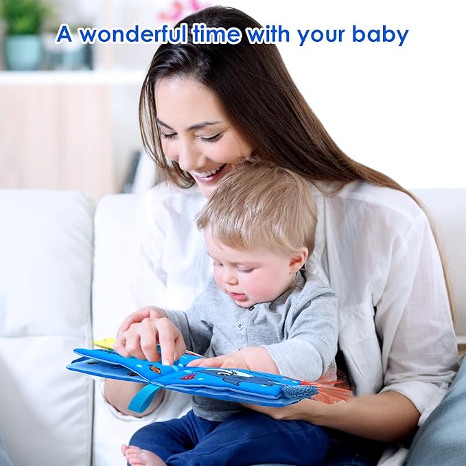 Baby Cloth Books 2PCS High Contrast Sensory Crinkle Book for Babies Tummy Time Early Learning Infant Toys for 0-18 Months