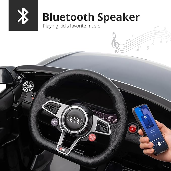 Electric Car for Kids, Licensed Audi 6V Kids Ride on Car Toy for Toddlers with Remote - Black