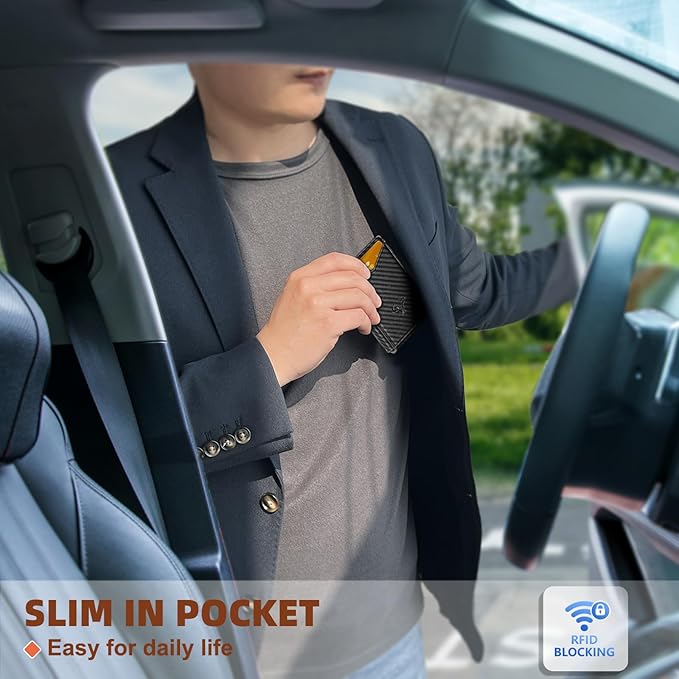 BULLIANT Men Wallet,Money Clip Wallet Slim For Gift Men 9Cards-Metal Credit Card Case in Magnetic Leather Flip