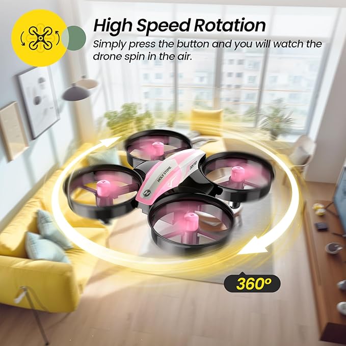 Holy Stone HS210 Mini Drone for Kids 8-12 and Beginners, RC Nano Quadcopter Indoor Drone with Circle Fly, Auto Hovering, 3D Flip, and Headless Mode, Great Gift Toy for Boys and Girls, Pink