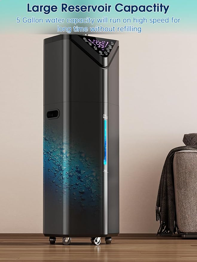 5Gal Humidifiers for Bedroom Large Room 2800 sq ft, 19L Quiet Humidifiers for Large Room, Floor Humidifier with 6 Mist Mode & Auto 180°Mist Tube for Home Whole House School Office Commercial Plants