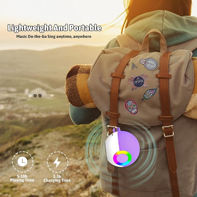 Karaoke Microphone Machine Toys for Kids Adults, Mini Portable Bluetooth Speaker with 2 Wireless Mics, Christmas Birthday Gifts for Boys Girls Ages 3 4 5 6 7 8 9 10 11 12+ Year (Purple)