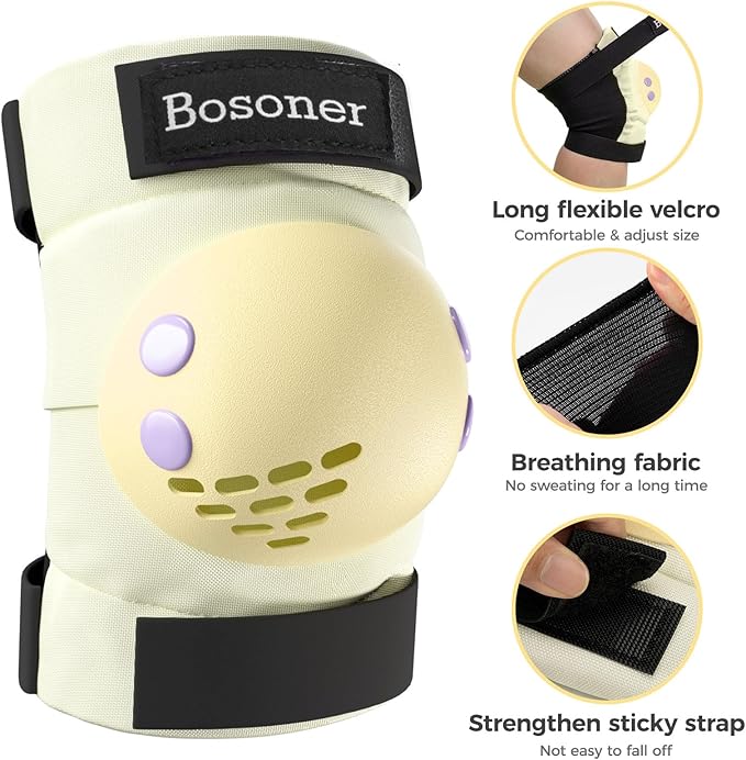 BOSONER Kids/Youth Knee Pad Elbow Pads for Roller Skates Cycling BMX Bike Skateboard Inline Rollerblading, Skating Skatings Scooter Riding Sports