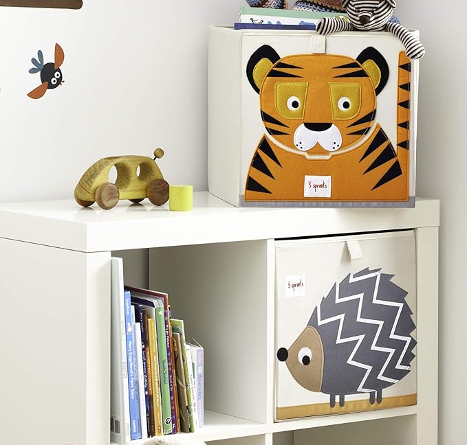 3 Sprouts Toy Storage Organizer: Toy Box Cube Organizer for Playroom, Nursery - Foldable Storage Bin - Hedgehog