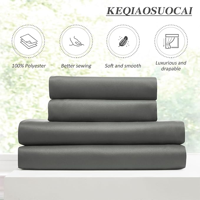 KEQIAOSUOCAI Custom Pleat Block Out Bedroom Curtains & Drapes 92 Inches Long, Thermal Insulated Cabin Accordion Style Vertical Pleat Draft for Living Room 40 x 92-inch,Grey Color