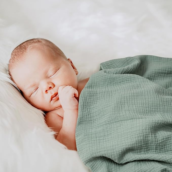 GLLQUEN BABY Muslin Swaddle Blankets for Girls Boy, 4-Pack Baby Blankets for Girl Boy, Newborn Receiving Blanket, Baby Swaddle Blanket Unisex, Baby Essentials, Registry & Gift, 40 x 38 inches