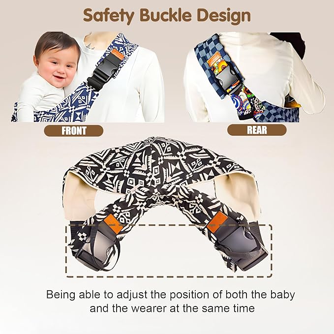 Baby Sling Carrier,Toddler Carrier, 2025 New Baby Sling,Portable and Lightweight Sling,Non-Slip Hip Seat Carrying 10-30lbs(Square)