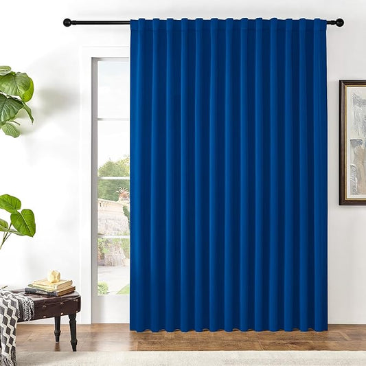 Joydeco Custom Blackout Curtains for Bedroom, 1 Panel Room Darkening Curtains & Drapes for Living Room Window Rod Pocket Back Tab (Custom Size,Royal Blue)