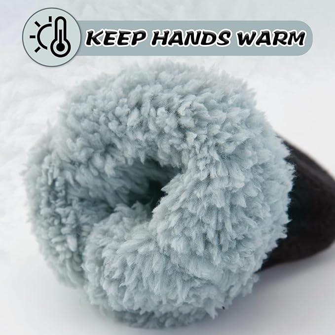 BAVST Baby Toddler Winter Mittens Girls Warm Fleece Lined Gloves Kids Sherpa Lined Mittens for Boys