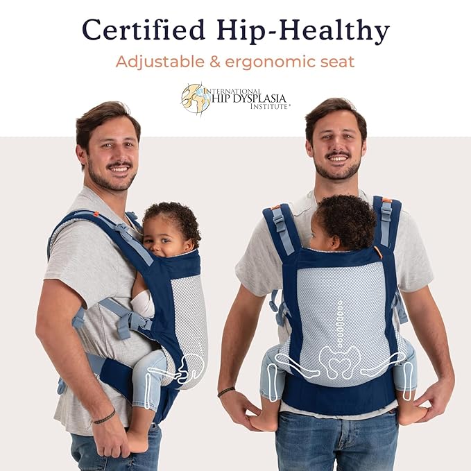 Beco Toddler Carrier - Breathable 3D Mesh Front-Carry & Backpack Style Carrier with Tall Supportive Back and Ergonomic Extra-Wide Seat for Children from 18months (20-60 lbs) - Navy