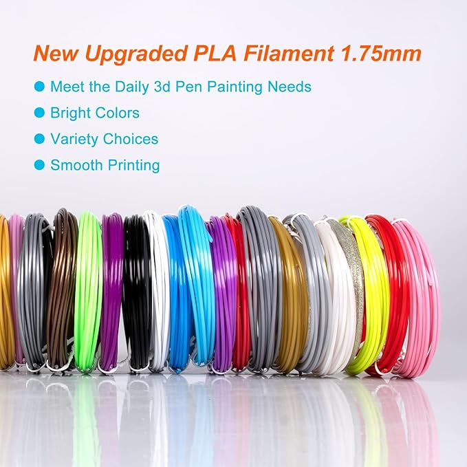 28 Colors 3D Pen Filament Refills Compatible with SCRIB3D MYNT3D PIKA3D 3D Pen for KidsPer Color 10 Feet 1.75mm PLA 3D Printing Pen Filament Refills, NOT FIT 3Doodler Start Pen