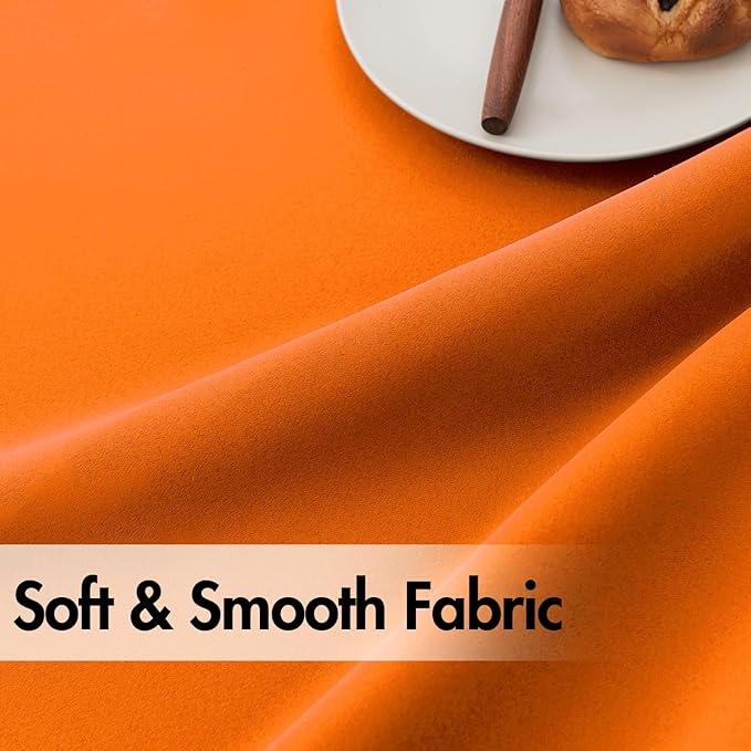 ANRODUO Back Tab Blackout Curtains for Bedroom Living Room, Rod Pocket Pinch Pleated Thermal Insulated Room Darkening Curtains 63 Inches Long 2 Panels, Orange, 42 x 63 Inch