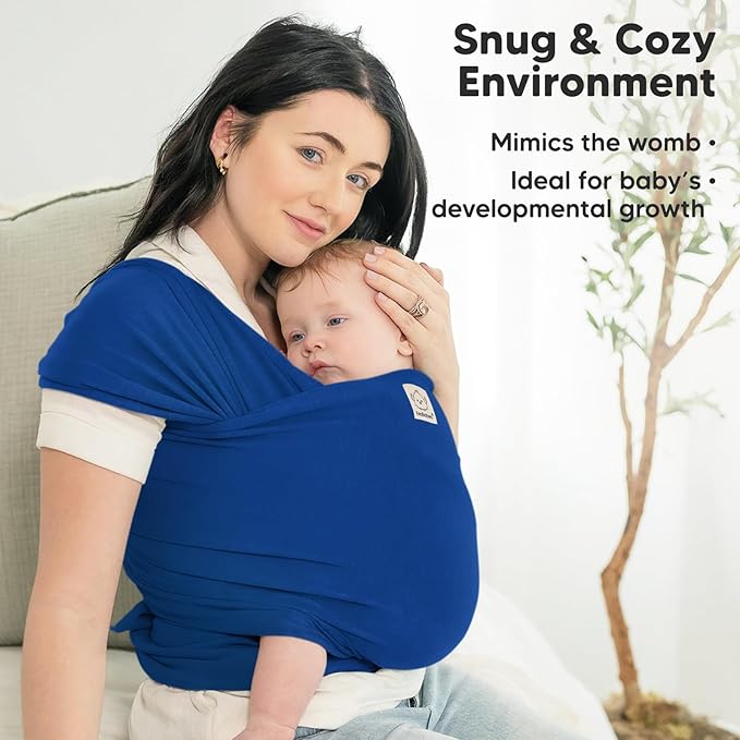KeaBabies Baby Wrap Carrier - All in 1 Original Baby Carrier Newborn to Toddler Sling, Easy to Wear, Hands Free Bonding, Lightweight, Breathable Infant Wraps (Cobalt Blue)