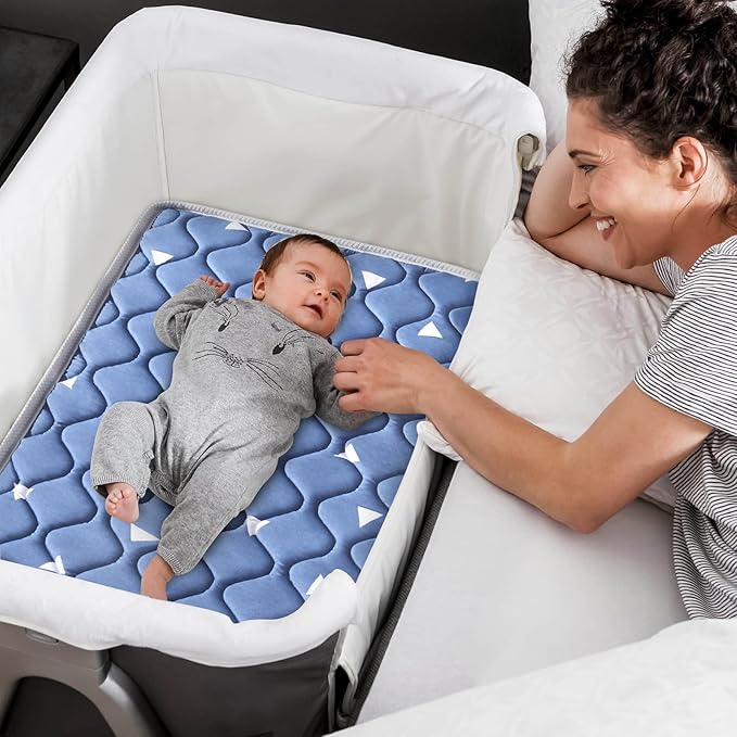Baby Bassinet Mattress 30x 15 inches- Firm Support and Comfort Premium Foam,Noiseless and Odorless,Hypoallergenic Small Crib Mattress, Fits Moses Basket, Dual Sided with Soft Breathable Fabric