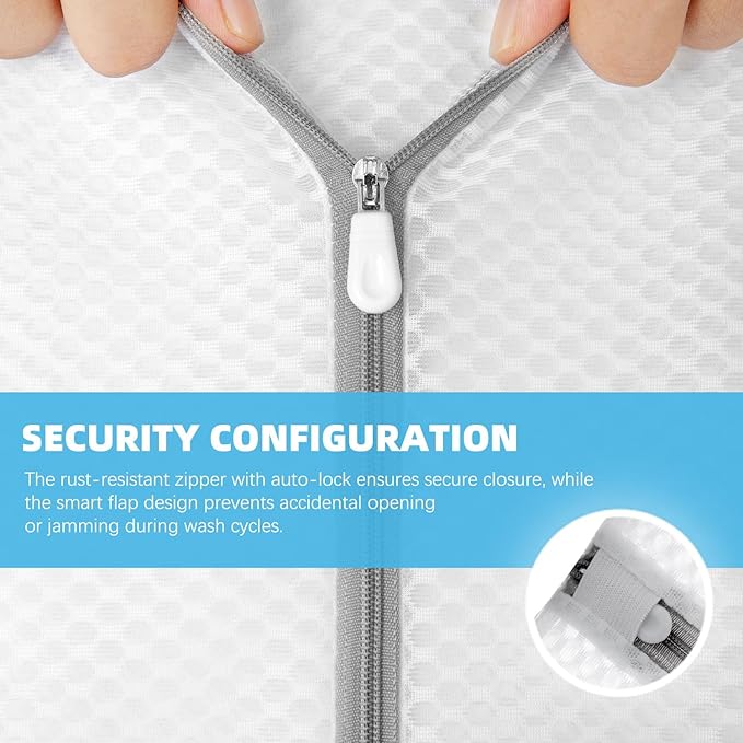 6-Pack Honeycomb Mesh Laundry Bags for Delicates - 12x16 Inches Medium Washing Bags for Bras, Lingerie, Socks, Baby Clothes - Gentle Wash Protection with Zipper Closure (6 Medium)