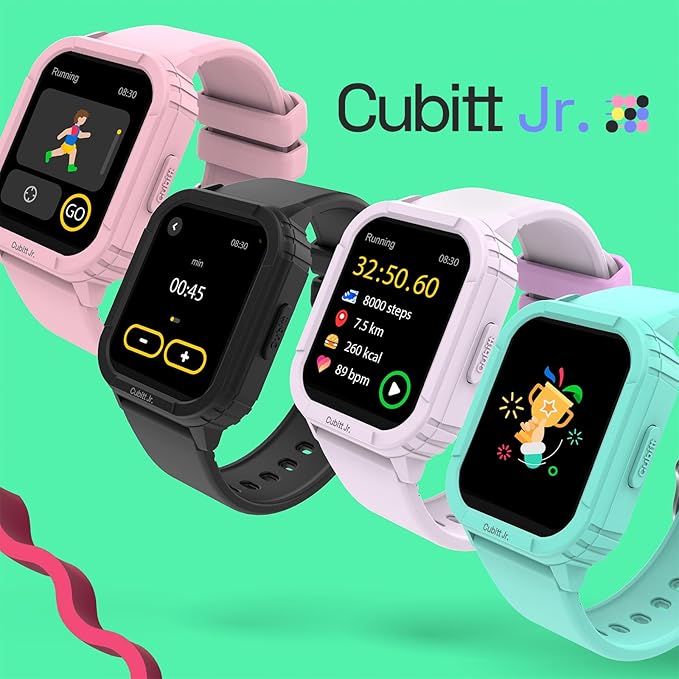 Cubitt Jr Smart Watch Fitness Tracker for Kids and Teens, with Games, Step Counter, Sleep Monitor, Heart Rate Monitor, Activity Tracker, Good Habits Alarms, 1.52" Touch Screen, IP68 Waterproof