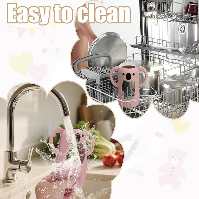 Mity rain 3 Pack Silicone Sleeves for Dr. Brown's Glass Bottles 4 OZ - Anti Breakage Baby Bottle Holder, Compatible with Dr. Brown's Glass Bottles for Babies with Handle