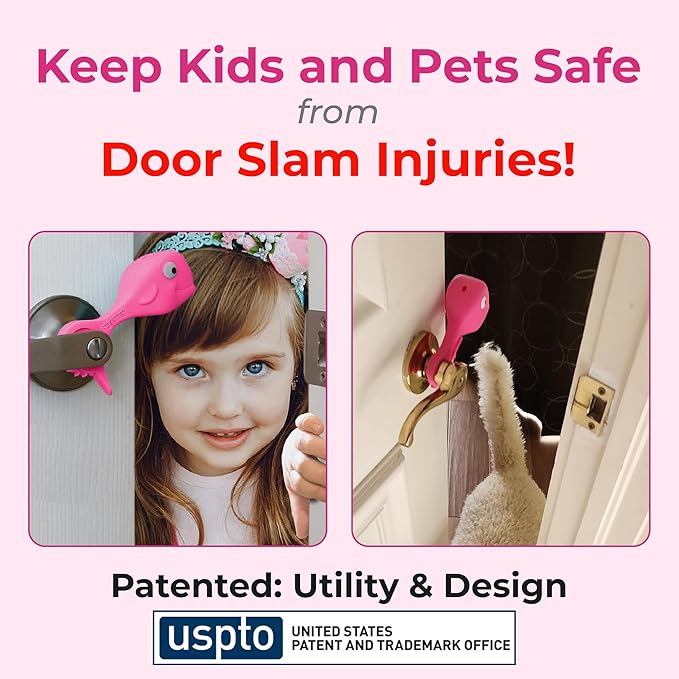 Baby Proofing Door Stopper, Door Pinch Guards Protect Child Fingers & PET Tails. Baby Safety Finger Protectors Prevent Pinch Injuries – Kids and Adults Love Whale Pinch Guard(Pink Pack of 2)