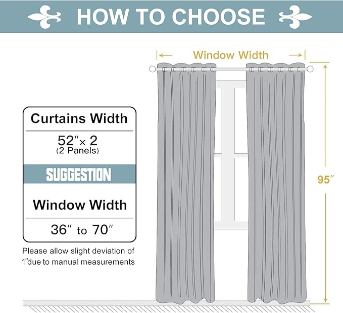 ChrisDowa 100% Blackout Curtains for Bedroom with Black Liner, 2 Thick Layers Total Blackout Thermal Insulated Grommet Long Window Curtains 2 Panels Set (Burgundy, 52 x 95 Inch)