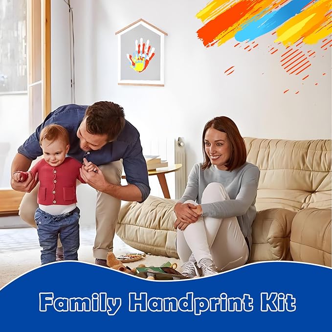 Exclusive House Shaped Family Handprint Kit; Unique DIY Keepsake, Complete Set, Meaningful Gift for Home Decor, Family Craft & Memory Making (House Shape)