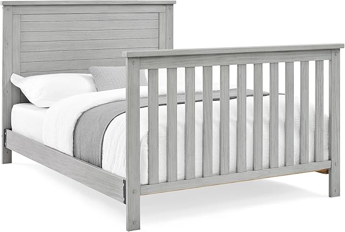 Delta Children Simmons Kids Caden 6-in-1 Convertible Crib with Trundle Drawer, Greenguard Gold Certified, Rustic Mist