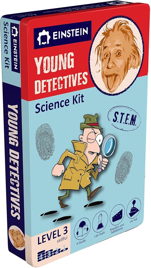Einstein’s Young Detectives LAB Science Kit for Kids. STEM for Boys & Girls Aged 8 and Above. Exciting CSI Experiments Inside. Detailed Picture Guide Included.