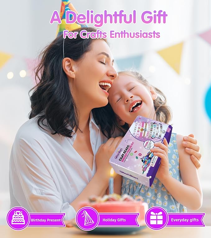 Gionlion Clay Beads Friendship Bracelet Making Kit, 72 Colors Preppy Clay A-Z Letter Number Beads & Charms Complete Jewelry Making Kit DIY Crafts Gift for Teen Girls