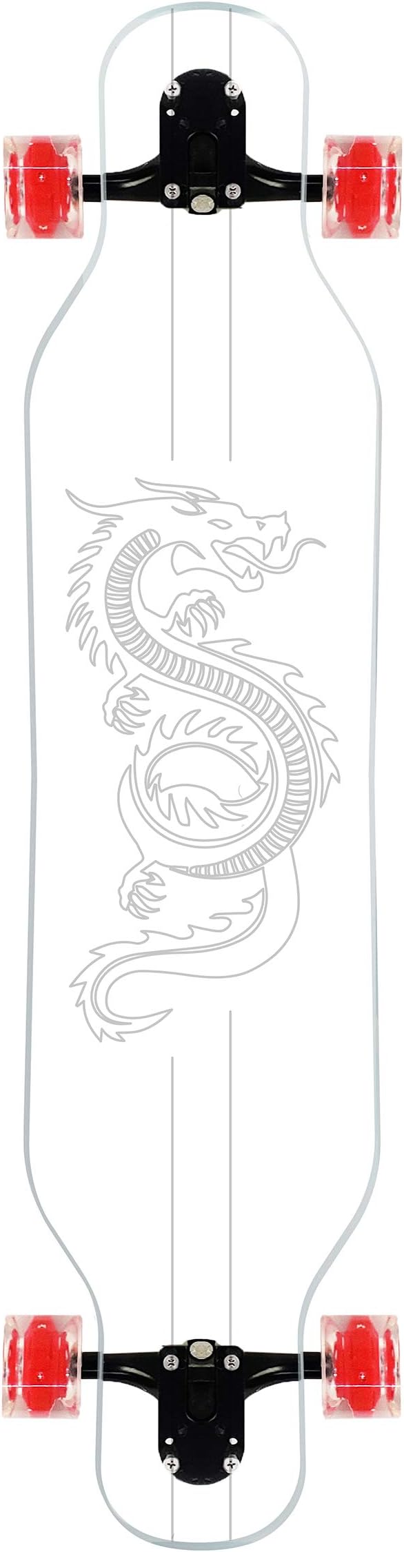 Clear Longboard Skateboard - Transparent Acrylic Long Boards with Light-Up LED Wheels for Smooth Rides - Ride The Streets in Style with Longboard Built for Beginners & Pros Alike