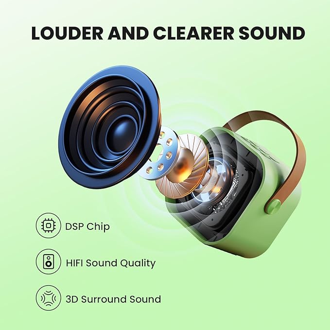 IROO Mini Karaoke Machine for Kids, 2025 TOP Toys Birthday Gifts Ideas for Girls Ages 4, 5, 6, 7, 8, 9, 10, 12+ Years Old, Portable MP3 Player with 2 Wireless Mics for Party