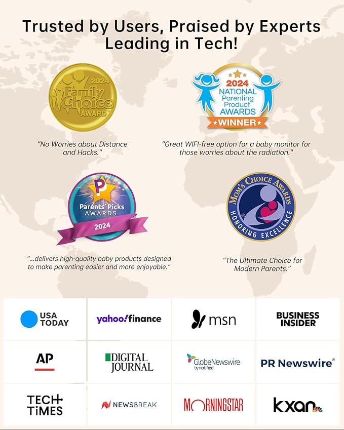 2K Video Baby Monitor with Camera and Audio, 3000ft Long Range Baby Monitor No WiFi 5.5" FHD Screen ANC Baby Camera Wireless, Feeding Clock, Night Vision, 2-Way Talk, AI Cry Detect, 6000mAh