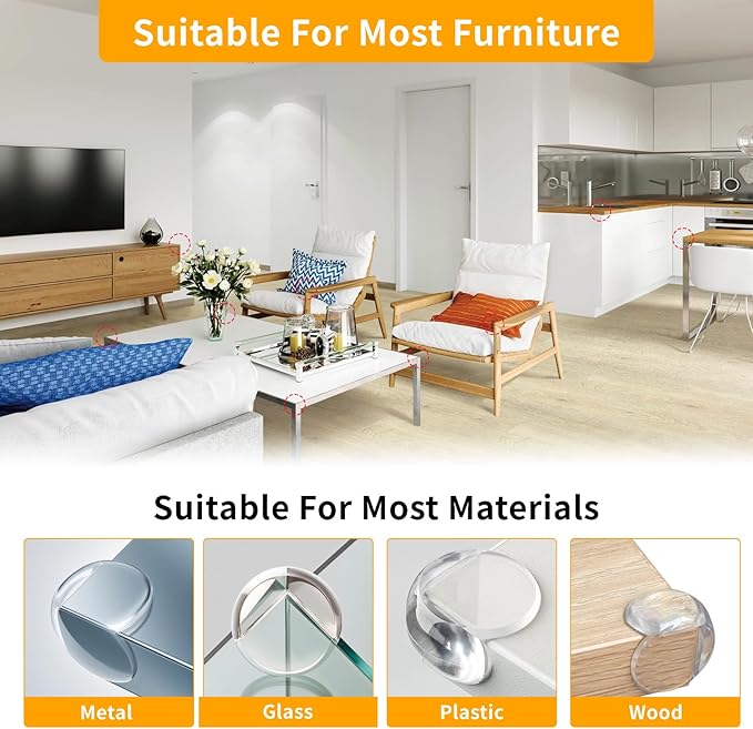 40 Pack Corner Protector Baby, Spherical Shapes Baby Proof Corners and Edges, Clear Table Corner Covers Baby, Baby Corner Protector Guards, Corner Guards for Table Edges & Sharp Corners