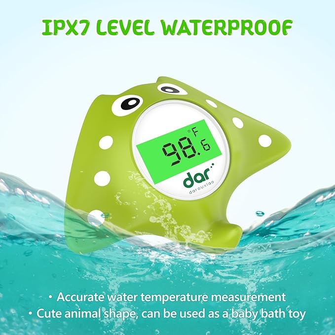 Baby Bath Thermometer, Digital Water Temperature Thermometer with 3 Color Backlit and Temperature Warning, Safety Bath Tube Thermometers Floating Toy for Infant, Toddler