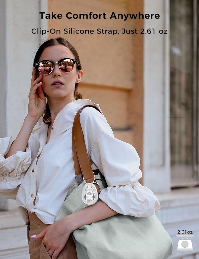 FOXFINE White Noise Machine, Portable Sound Machine with 30 Soothing Sounds, Timer, for Sleeping, Baby, Adults, Home & Travel, White