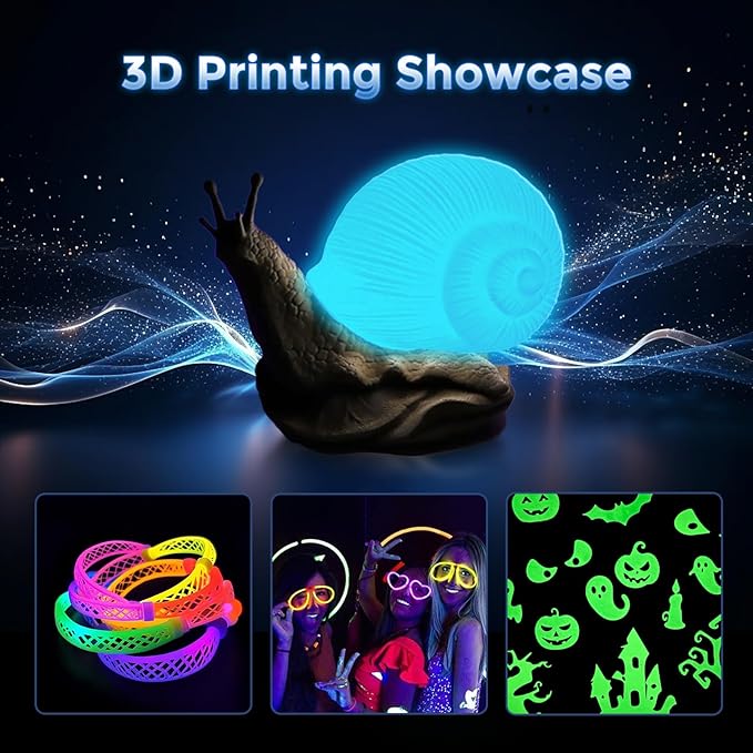 FLASHFORGE Rapid PLA Filament 1.75mm Luminous Purple, 500mm/s High Speed Printing, Glow in The Dark 3D Printer Filament 1kg Spool, Dimensional Accuracy +/- 0.02mm, Brilliant, Long-Lasting Glow