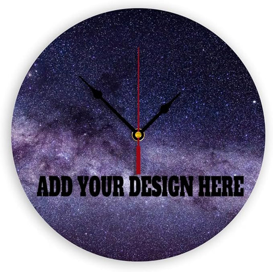 Generic Custom Wall Clock Personalized Clocks with Photo Text Logo That PVC Customized Round Silent Clock for Living Room Creative, 10inch-25cm