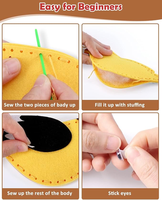 CiyvoLyeen Wild Birds Sewing Craft Kit Animal Sewing Kit for Boys and Girls Beginners Set of 12 Sewing Projects Gift for Kids