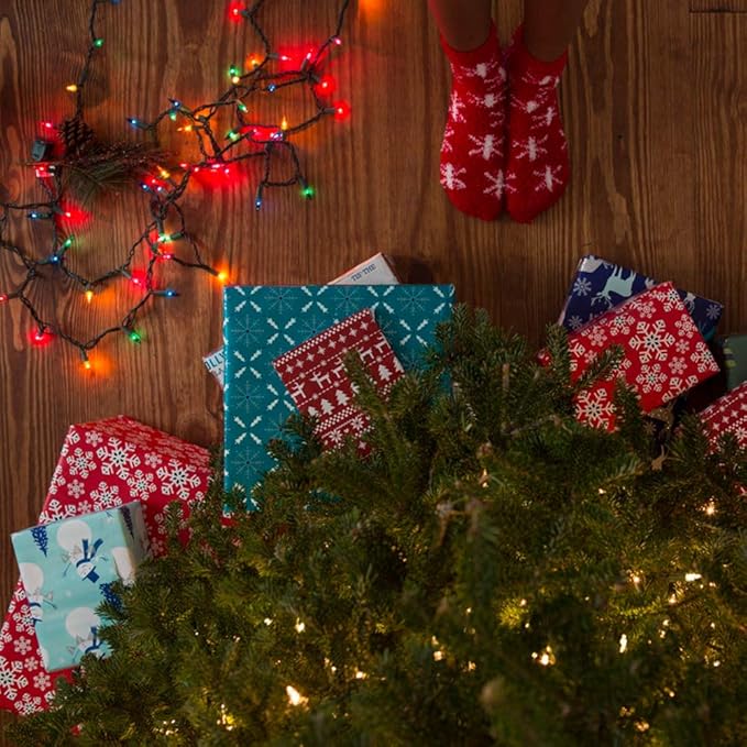 Brizled 4 Pack Color Christmas Lights, 33ft 100 LED Christmas String Lights, 120V UL Certified Multicolor Xmas Tree Light Plugin Mini Xmas Light for Indoor Outdoor Tree Party Home Wedding Decorations