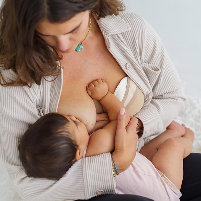 Ameda Washable Nursing Pads | 4 Pairs (8 Count) | Organic Bamboo Nursing Pads | Breastfeeding Supplies | Reusable Breast Pads for Leaking Milk | Breastfeeding Pads | Includes Mesh Laundry Bag