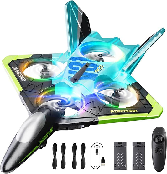 4DRC V31 Foam RC Planes Remote Control Airplanes for Kids Adults 8-16, Remote Control Planes Fighter Jet with Light, 360° Flip Fighter Jet Toy, Gravity Sensing, Stunt Roll, Gifts for Kids Boys