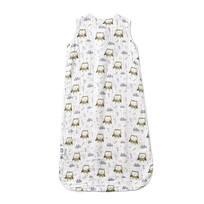 Baby Sleep Sack 2-4 T Baby Wearable Blanket 100% Organic Cotton 0.5 TOG Toddler Sleeping Sack 2- Way Zipper Soft Lightweight X-Large Owl