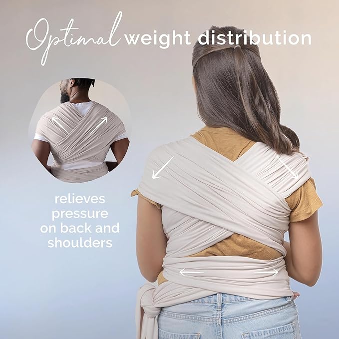 Boba Baby Wrap Carrier – Original Baby Sling Carrier for Newborns (7–35 lbs), Soft, Secure, Hands-Free & Ergonomic, Ideal for Comfortable Bonding, New Parents (Serenity Organic Stone)